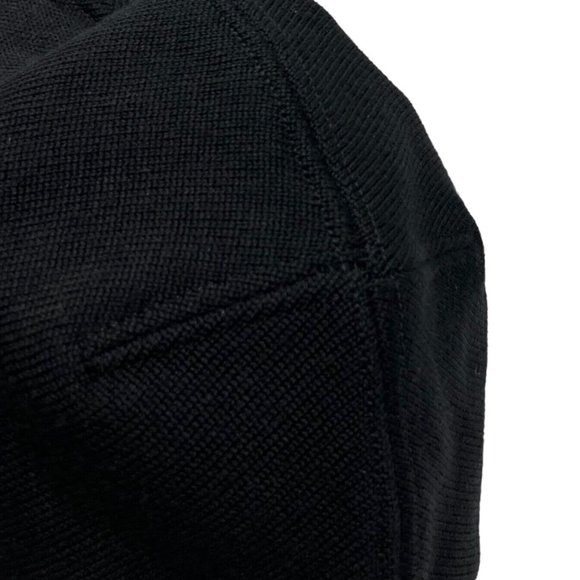 CHANEL Sport 07A Vintage Coco Mark Logo Beanie Hat Black Merino Wool Rank AB+ - Picture 11 of 11